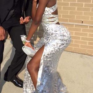 Faviana Evening Gown - Silver